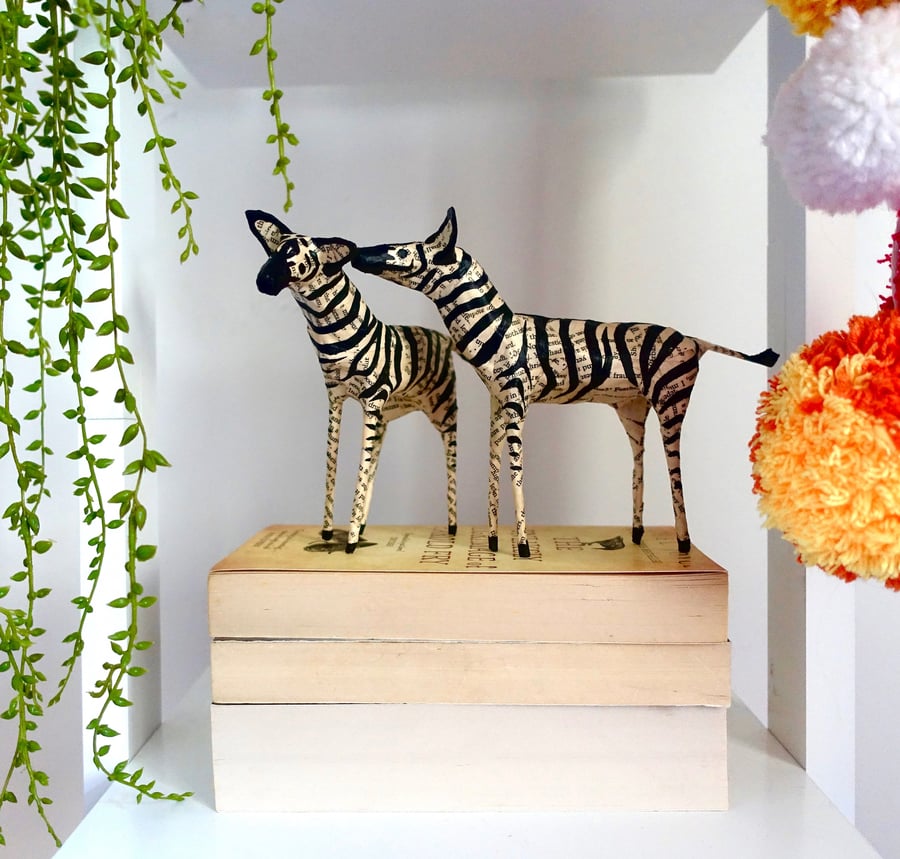 Little Paper Zebras - Set of 2 - READY TO SHIP