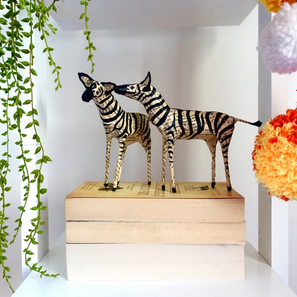 Little Paper Zebras - Set of 2 - READY TO SHIP