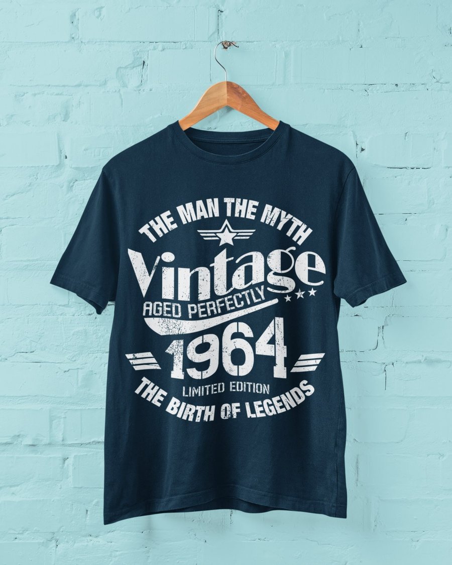 Vintage 1964 The Man The Myth Limited Edition 60th Birthday T Shirt 2024