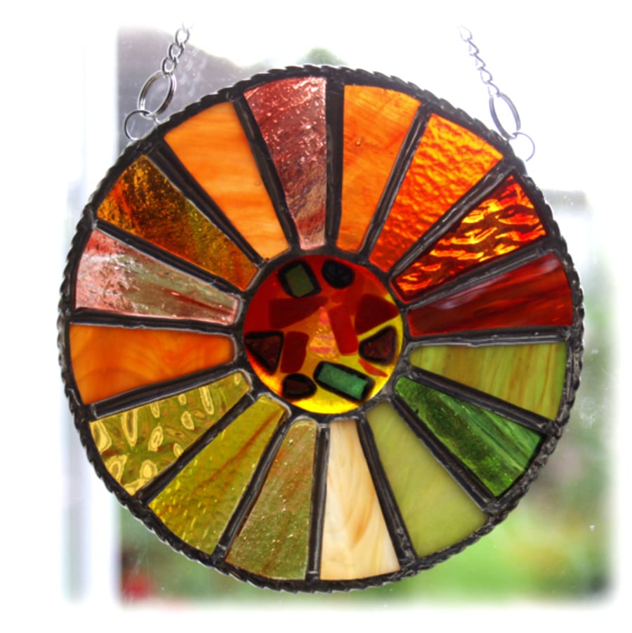 Autumn Equinox Suncatcher Stained Glass Handmade 