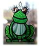 SOLD Frog Suncatcher Stained Glass Handmade Gardener Gift Ribbit - Image 3