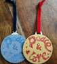 Festive Bauble Decoration, 2D, Blue and Silver - Image 3