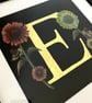 Echinacea Gilded Letter E Original Art - Image 2