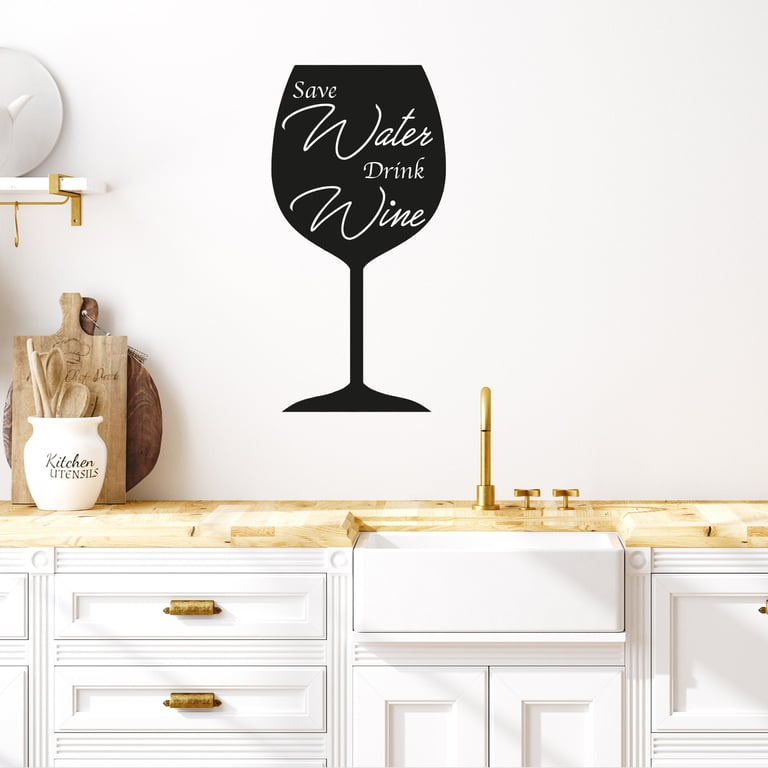 Save Water Drink Wine Wall Sticker Kitchen Wine Lovers Drinking stickers