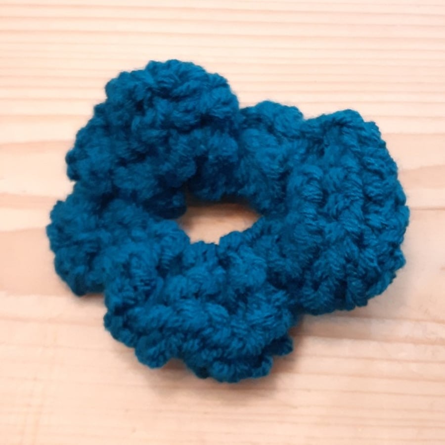 Teal Chunky Knit Large Scrunchie