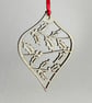 Mini wooden holly bauble
