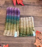 Handknit Dog Neck Warmer Snood Chunky - Variegated Golds Greens Mauves