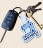 Sewciopath Sewing Machine Keyring - Embroidered Faux Leather Craft Gift - Image 2