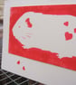 Hand Painted Anniversary Card Guinea Pig Red Heart