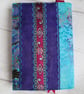 SOLD - A6 Butterflies & Batik Reusable Patchwork Notebook, Diary Cover - Image 3