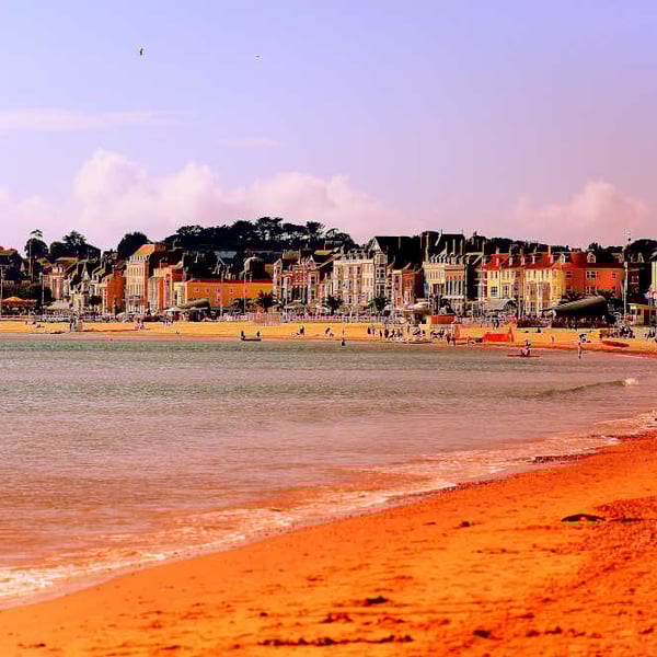 Picture Weymouth Beach and Seafront Print, Dorset. Black and White or Colour