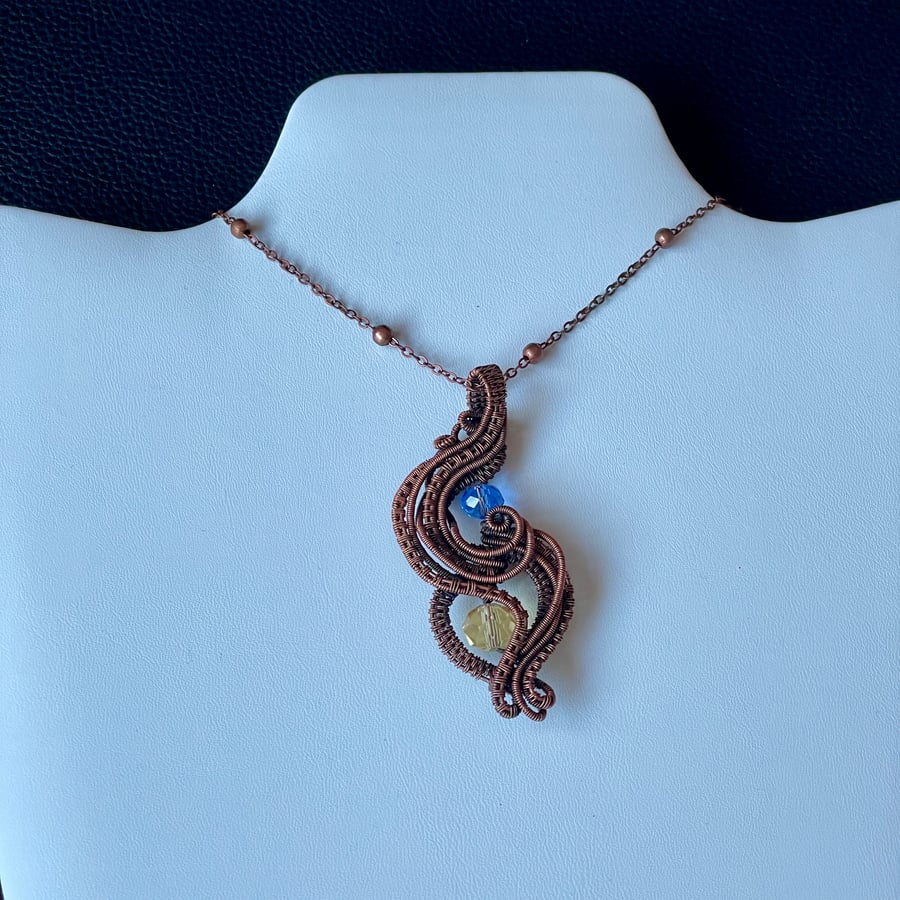 CHARITY DONATION - Stand With Ukraine - Wire Wrapped Copper Pendant