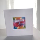 Birthday Card Colourful Abstract Flowers