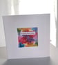Birthday Card Colourful Abstract Flowers