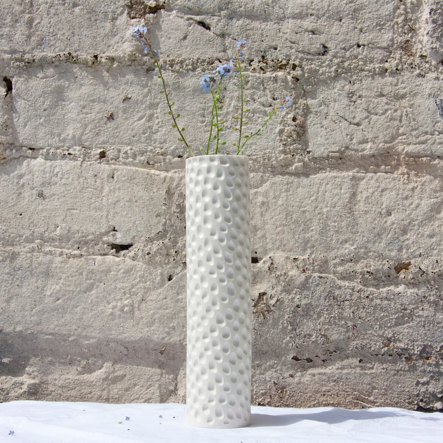 White porcelain bud vase MADE TO ORDER