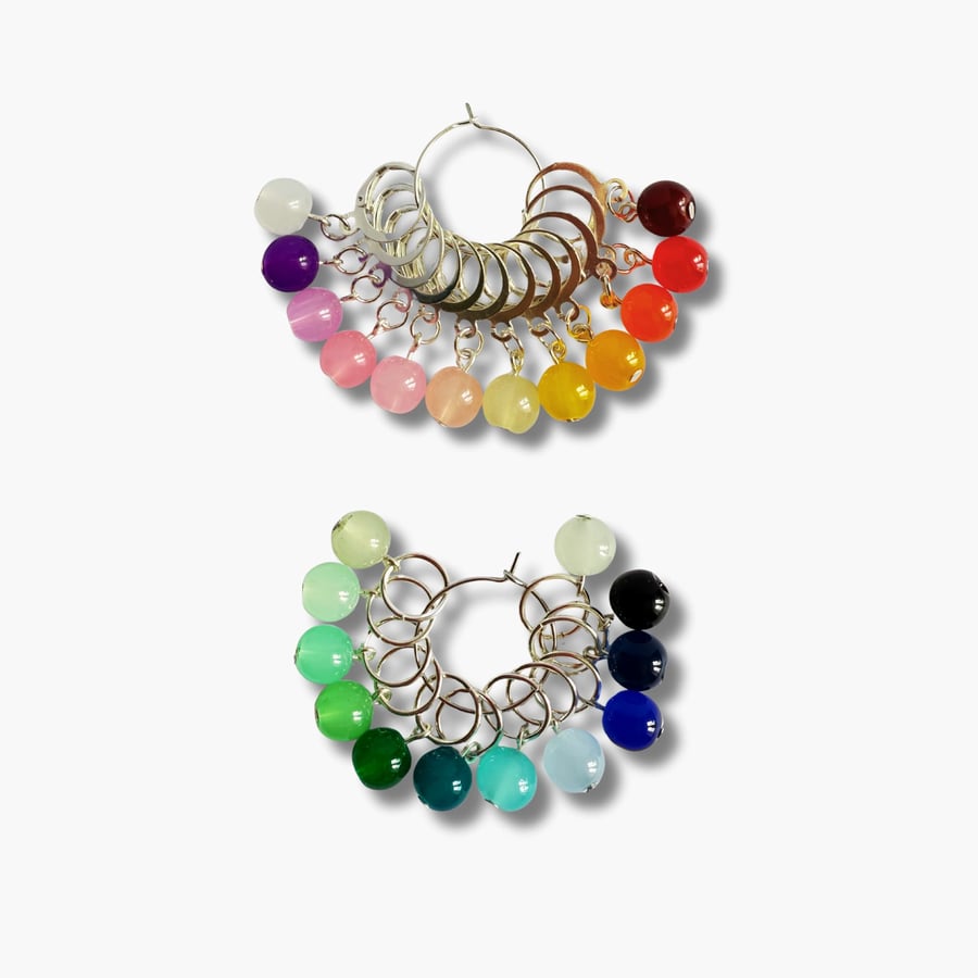Gradient Rainbow Stitch Marker Set for Knitting and Crochet 