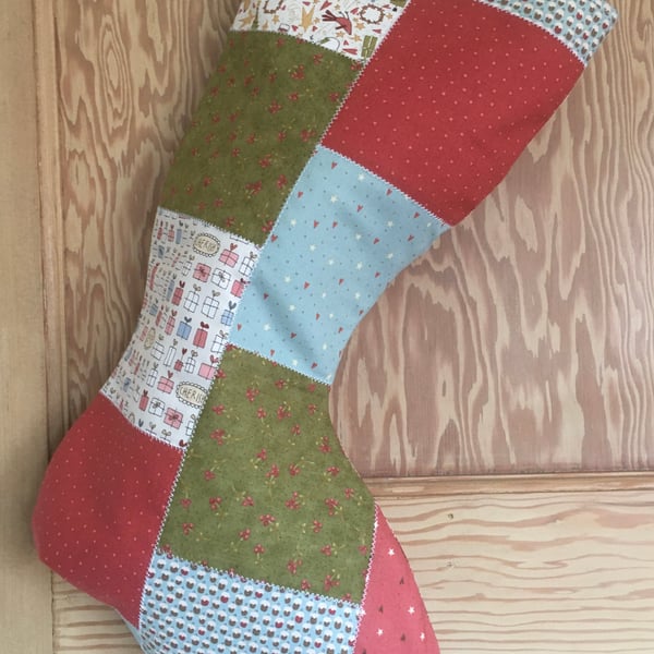 Large Patchwork Christmas Stocking 