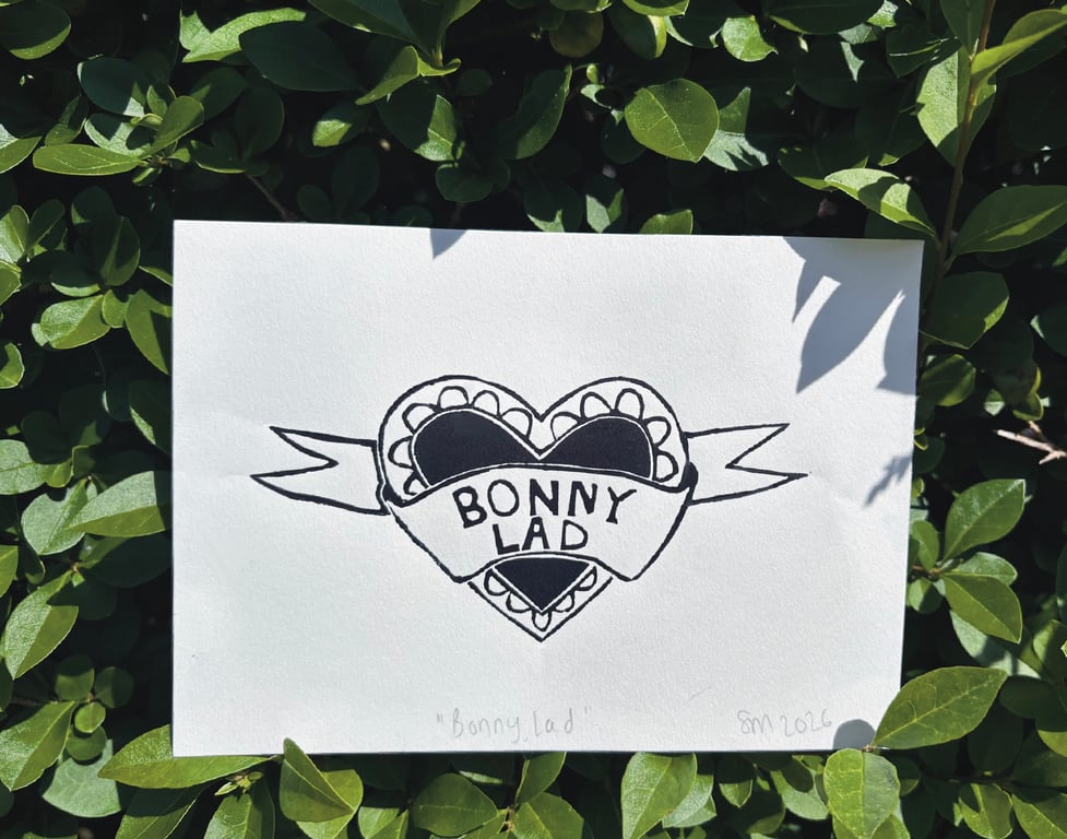 Bonny lad linoprint