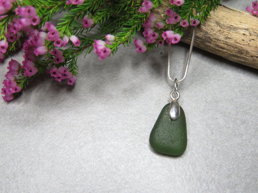 Green Seaham Sea Glass Necklace
