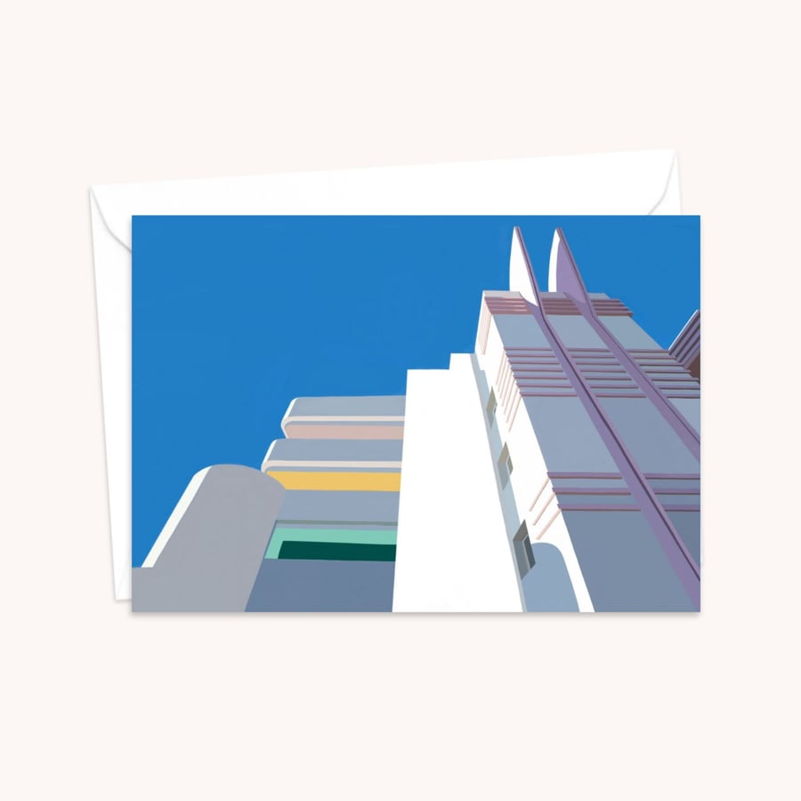 Art Deco Building Greeting Card: Classic American Architecture (702)
