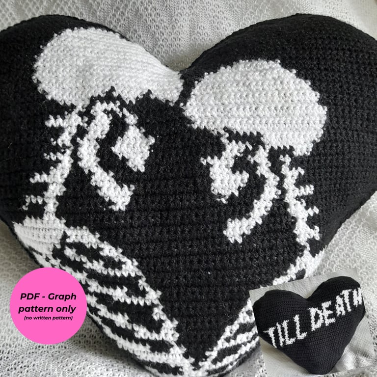 Skeleton - Till Death Cushion Pattern 