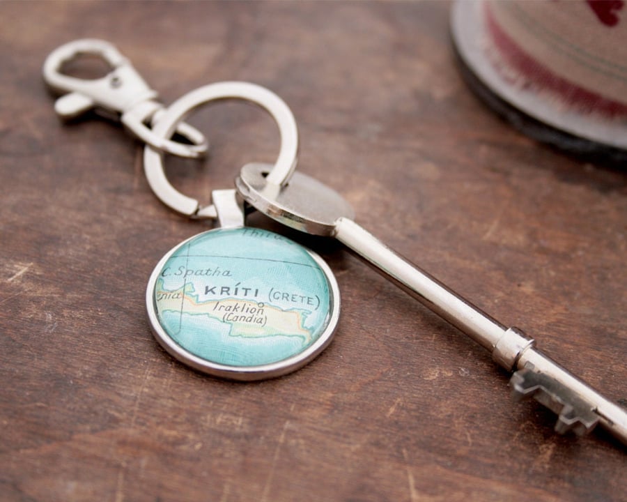 Map Keyring I Bespoke Farewell Gift for Exchange student or travelling friend