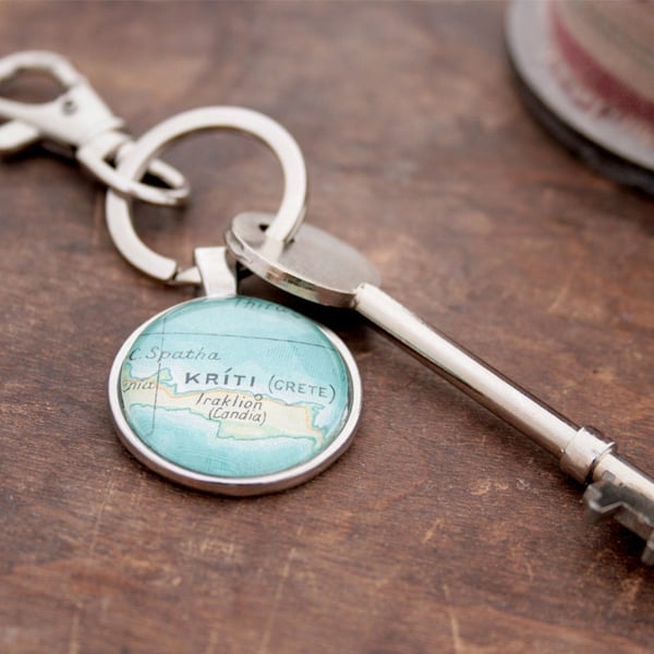 Map Keyring I Bespoke Farewell Gift for Exchange student or travelling friend