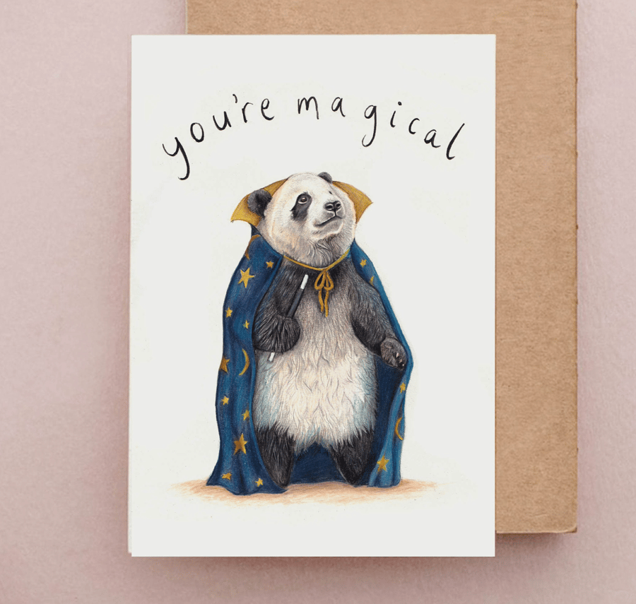 You're Magical Panda Card - Magician Card, Magic Bear Birthday Card