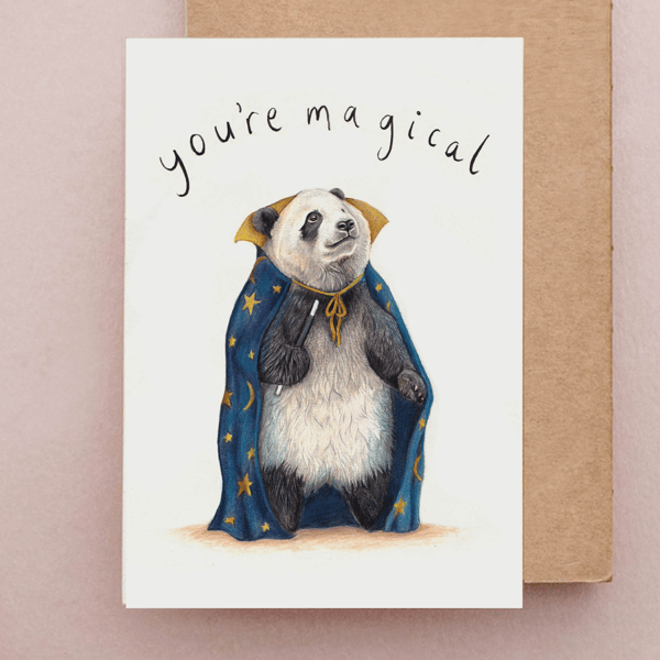 You're Magical Panda Card - Magician Card, Magic Bear Birthday Card