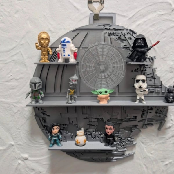 Death Star Display Shelf - Star Wars Inspired 3D Print - 23cm Wide