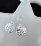 Handmade Fine Silver Drop Earrings - Aztec Design - Image 3