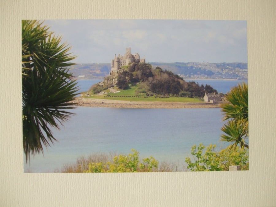 Photographic greetings card of St.Michael's  Mount, Cornwall.