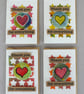 4 x Badges, Heart Badges, Badge Cards, Thank You Cards, Keepsake Cards