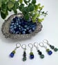 Stitch markers for knitting and crochet, set of 6 recycled vintage bead notions - Image 4