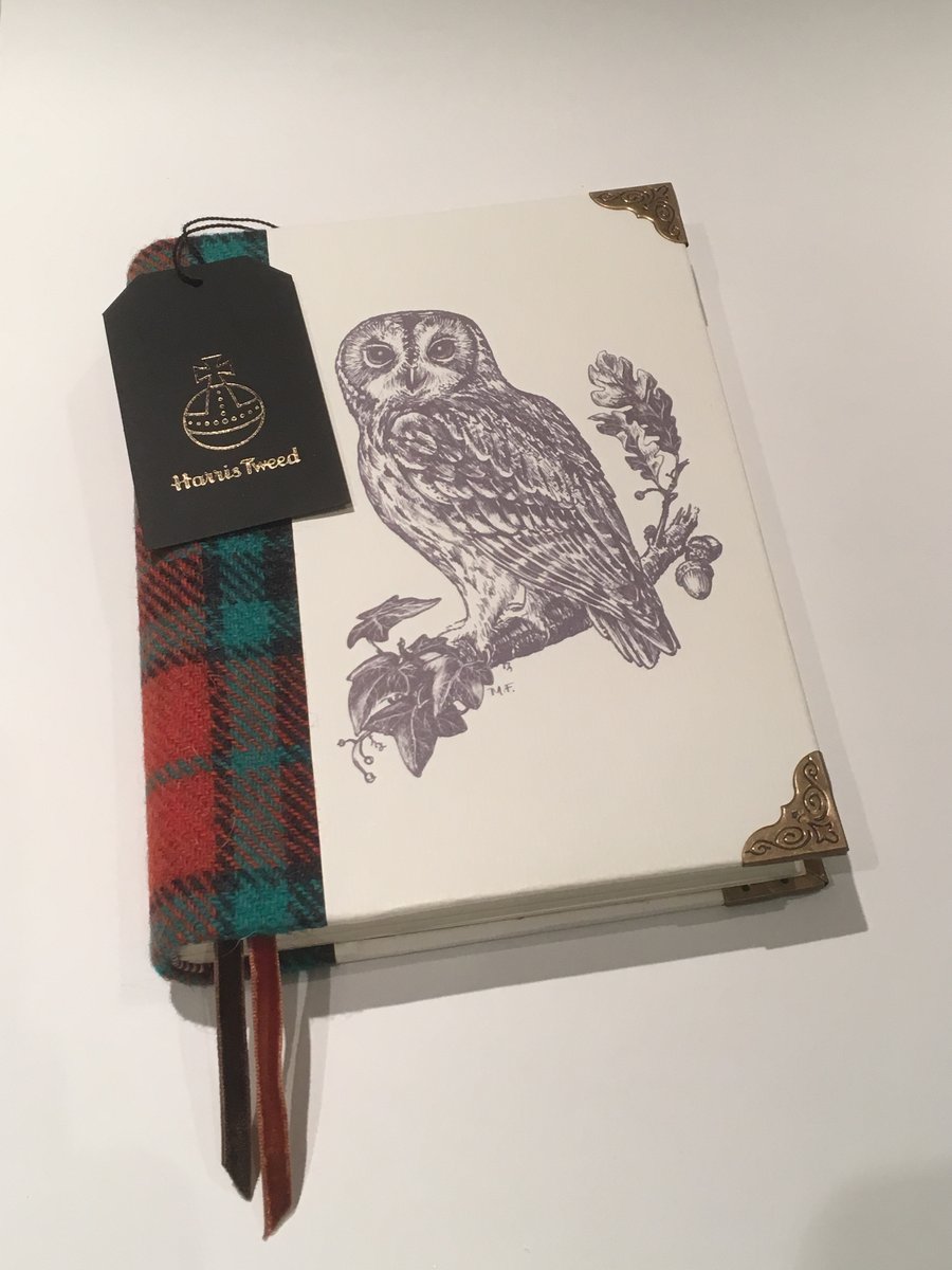 Harris Tweed Owl Journal