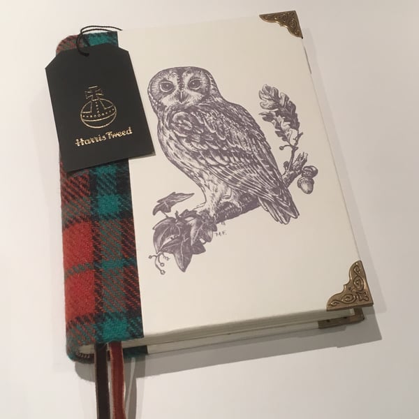 Harris Tweed Owl Journal