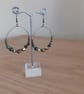 BOHO STYLE DANGLE HOOP EARRINGS - ANTIQUE GOLD MULTI COLOURED. - Image 2