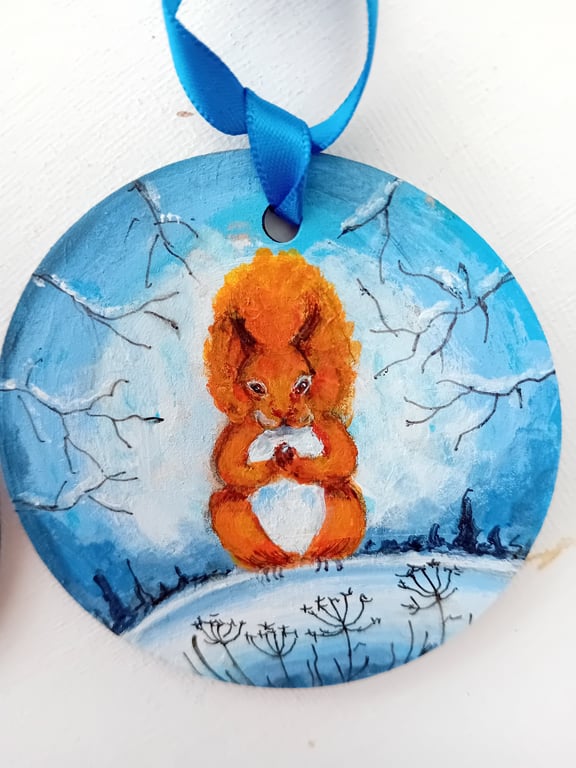 Squirrel in the snow bauble