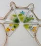 Spring flower bunting, fused glass garland, patio decoration, wall decor, suncat