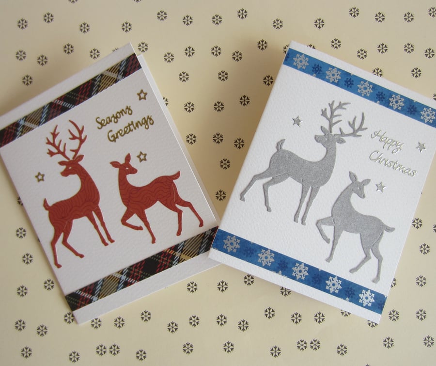 2 Christmas Stag and Deer Cards