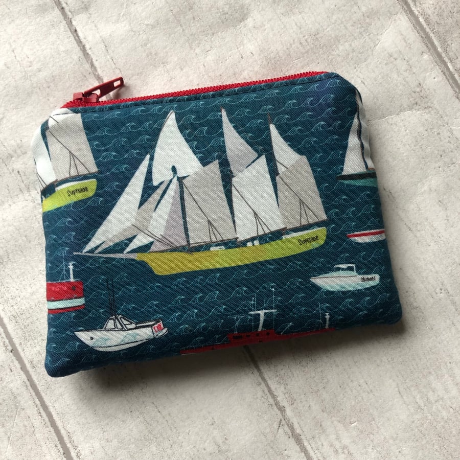 Sailing Themed Fabric Coin Purse