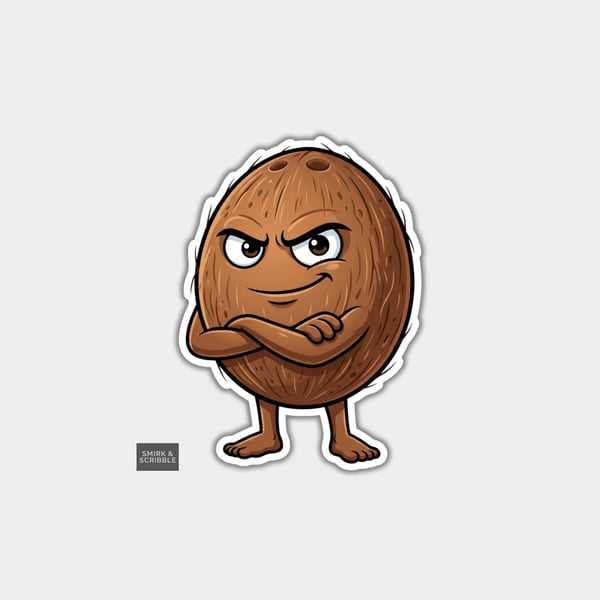 Funny Vinyl Die Cut Sticker For Adults - Cheeky Coconut