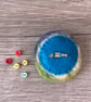 Needle felted hand embroidered meadow circular brooch  - Image 4