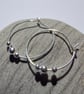 Hoop earrings with sterling silver beads - Image 1