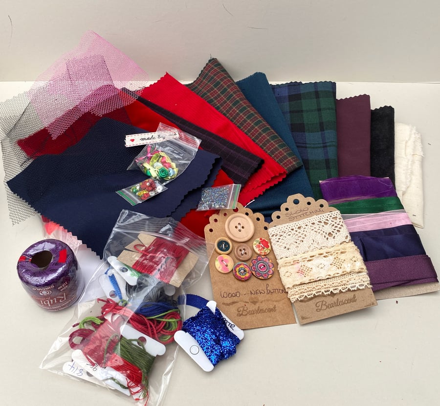 Slow Stitching creative kit, ref 12, mindful stitching haberdashery supplies