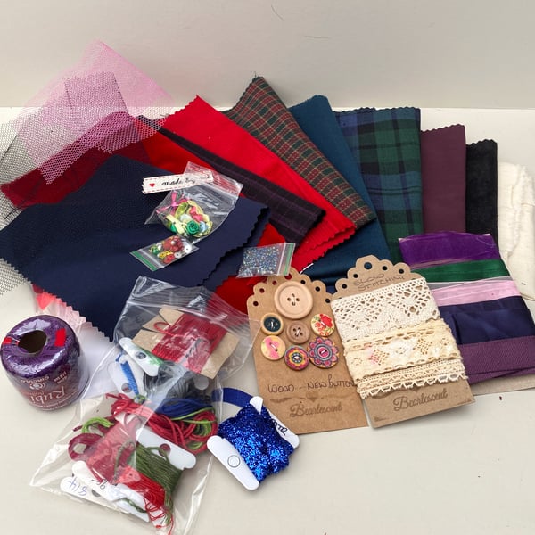 Slow Stitching creative kit, ref 12, mindful stitching haberdashery supplies