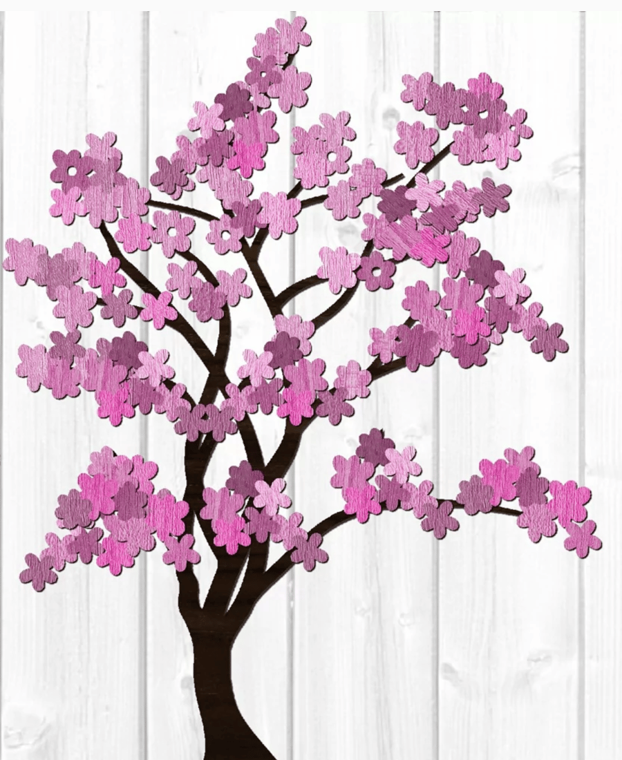 Cherry Blossom Tree - Wooden Wall Art - Folksy