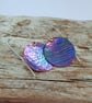 Coloured Titanium Hammered Disc Earrings - UK Free Post - Image 4