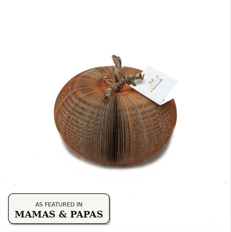 Medium Pumpkin Book Gift - Handmade Halloween Decoration