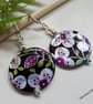 Mother of Pearl Printed  Silver Plated Earrings - Image 4
